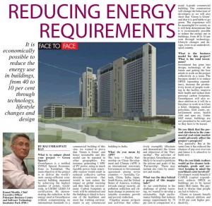 Deccan Chronicle - Reducing Energy Requirements