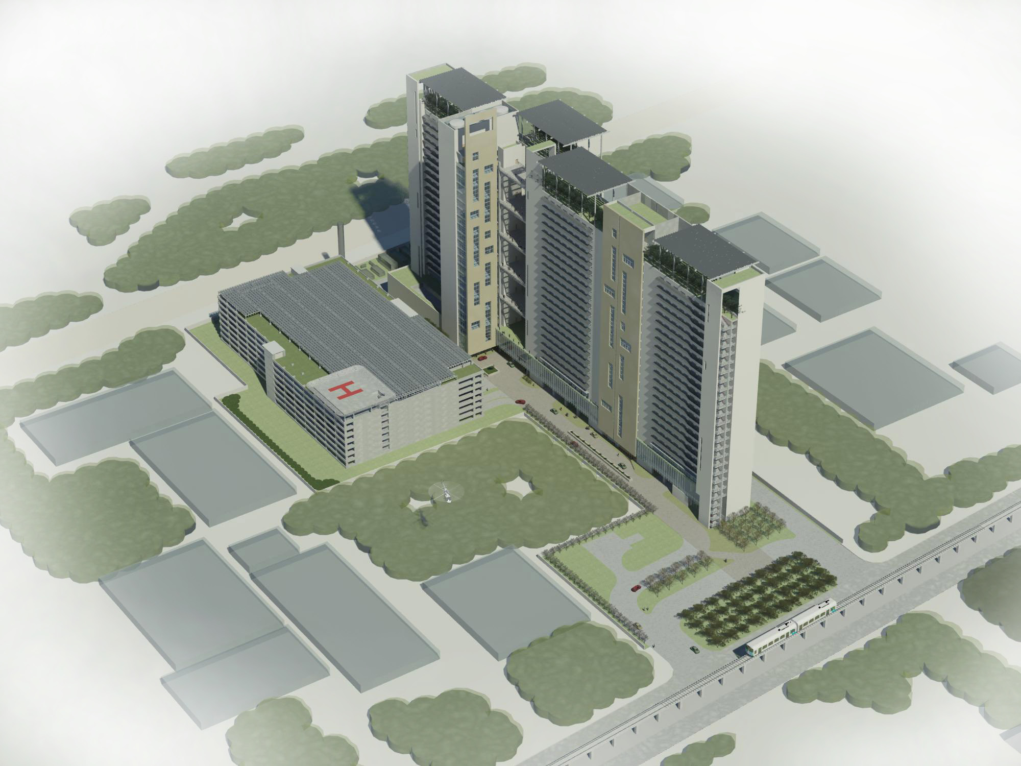 GreenSpaces aerial render